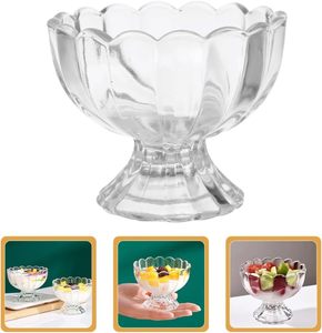 Recipientes de Vidrio Ecológicos Reutilizables con Diseño Delicado en Forma de Pétalo para Helados, Jugos, Postres, Ensaladas, Tazones para Fiestas, Color Personalizable - Product Image 3