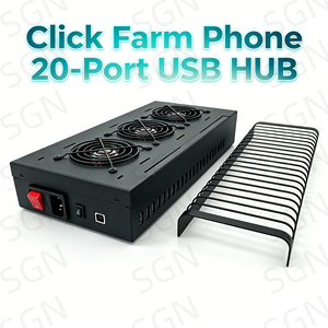 ฮับ USB 20 พอร์ต สำหรับชาร์จโทรศัพท์ <span class=keywords><strong>iPhone</strong></span> และ Android พร้อมซอฟต์แวร์สำหรับฟาร์มคลิก และกล่องเซิร์ฟเวอร์สำหรับฟาร์มคลิก รองรับ USB-C และ Micro USB - Product Image 3