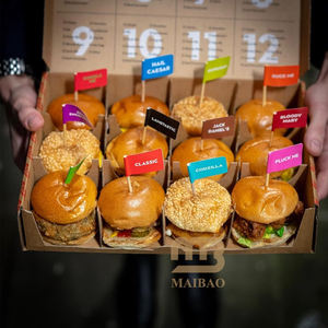 Envase de Alimentos con Logotipo Personalizado, Caja <span class=keywords><strong>para</strong></span> Sándwiches, Hamburguesas, Papas Fritas, Pollo, Bocadillos, Tacos, Tamaño Familiar con Tapa Divisoria - Product Image 4