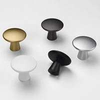 Poignées de meubles rondes en alliage d'aluminium, style minimaliste moderne, pour armoire, tiroir et commode