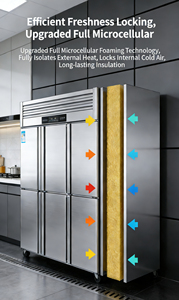 Factory Price Stainless Steel Commercial <b>Freezer</b> 4/6 Doors Dual Temperature Upright Refrigerator for Hotel and Restaurant Use Sl - Product Image 2
