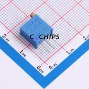 Resistencia Ajustable/Potenciómetro 3296W-1-102, Componente de Orificio Pasante (THT)-3P, 9.5x4.9mm, Resistencia de 1kOhm, 10%, 500mW, 250ppm ℃ - Product Image 1