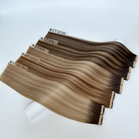 SDD Dark Root Dimensional Medium Brown Balayage Color Remy Tape Extensiones de cabello Ventas al por mayor Precio Cinta en extensiones