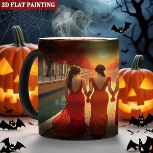 Mug en céramique noir givré 11oz, tasse magique changeant de couleur à la chaleur pour boissons chaudes - Product Image 6
