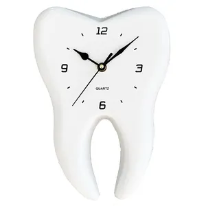 Reloj de pared de cuarzo para decoración del hogar, forma de dientes silenciosa, diseño elegante