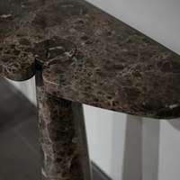 Tables consoles en marbre brun foncé Emperado de KUMUSI FURNITURE