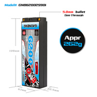 GNB GAONENG 6200MAH 2S 2S1P 7.4V 90C 180C 5.0mm Baterai LiPo Hard Case Bullet 1:10 1/10 Skala Mobil RC Perahu Drift