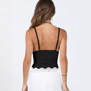 Bestseller Damen Sexy Y2K Spitzen-Ripp-Cami-Top mit Spaghettiträgern, Slim Fit Streetwear, OEM ODM mit individuellem Logo - Product Image 5