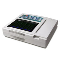 CONTEC ECG1200G Electrocardiógrafo Portátil de 12 Canales, Máquina de Electrocardiografía, Software USB Táctil, Interpretación e Impresión