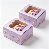 Boîte d'emballage en papier pour gâteau avec logo personnalisé, impression couleur, boîtes carrées pour gâteau et pain avec fenêtre, emballage alimentaire de qualité alimentaire pour dessert