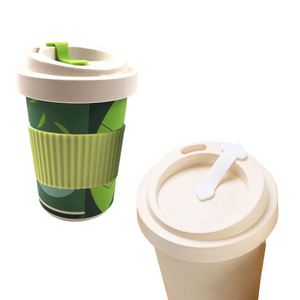 Custom Logo Reusable Coffee Bamboo Fiber Eco Friendly Travel <b>Cold</b> Drink <b>Cup</b> With Lid - Product Image 3