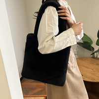 Sac fourre-tout portable en coton pelucheux décontracté pour femmes - Produit promotionnel