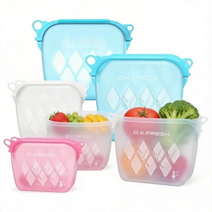 <span class=keywords><strong>Bolsas</strong></span> de Almacenamiento de Alimentos Reutilizables de Silicona, Ecológicas, Libres de BPA, 1500 ml, Accesorios de Cocina, Fabricante - Product Image 1