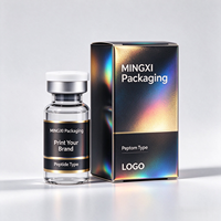 Étiquettes pour ampoules de peptides en marque blanche 2ml 4ml 10ml nacrées avec boîte à fermeture ruban et insert en carton