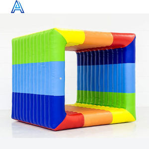 Parc d'attractions activité extérieure jeu événement commercial gonflable retangle cubique pelouse herbe rouleau d'eau pour <span class=keywords><strong>multijoueur</strong></span> - Product Image 2