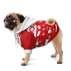 Одежда для собак, толстовка с капюшоном в виде английского бульдога, снежинки, праздничная Рождественская Одежда для собак