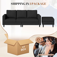 Gepolstertes Modulares Umweltfreundliches L-förmiges 3-Sitzer Ausziehbares Konvertierbares Sofa-Set Schwamm Apartment/Schul-Nutzung Waschbares Leinen-Sofa