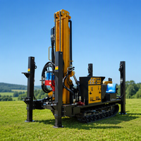 Foreuse pneumatique DTH pour puits d'eau avec compresseur d'air, profondeur 200 m, machine mobile de forage de puits d'eau au diesel