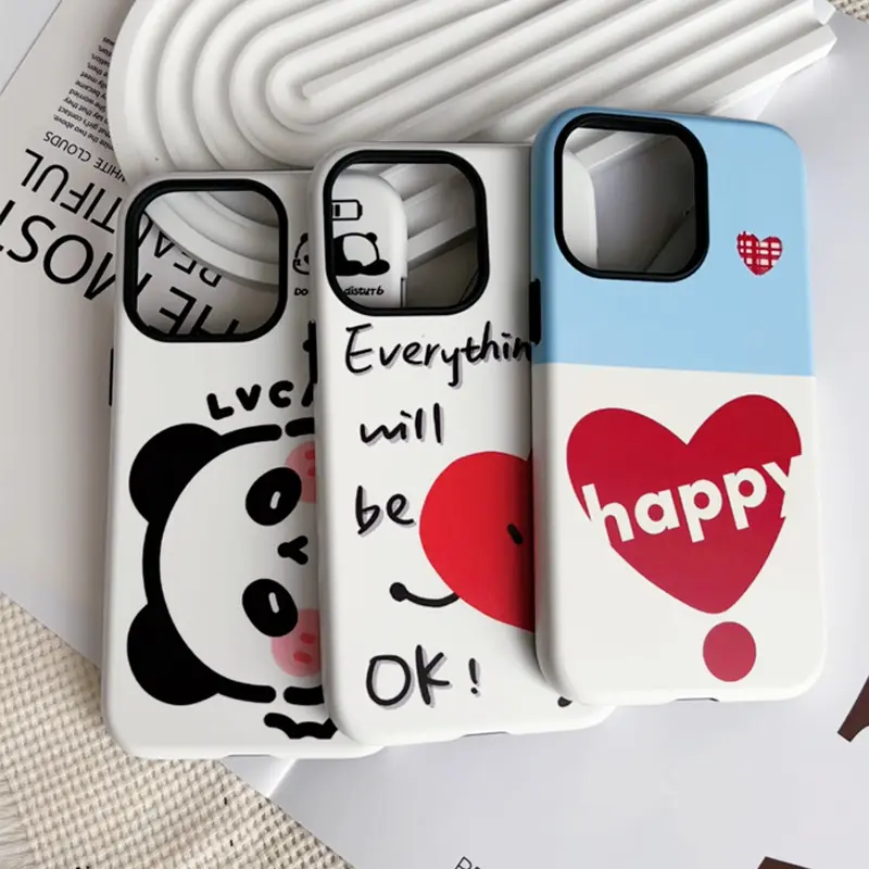 Lucky Panda amore carino per iPhone 15 Promax alla moda nuova coppia Full Package custodia del telefono