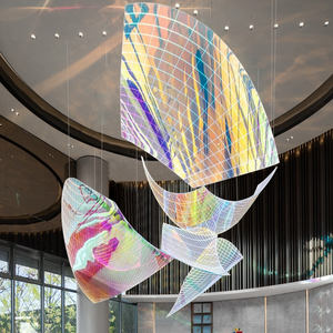 Tùy chỉnh lớn thủ công màu nhiều màu đèn chùm thủy tinh cho phòng trưng bày nghệ thuật & biệt thự sang trọng hội trường - Product Image 1