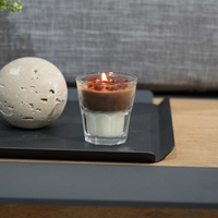 Eis Latte Duftkerzen Kaffee mit Glasbecher rauchfrei kreativ Aromatherapie Ziergegenstand Geschenk Gel Wachs Heim Schreibtisch Dekoration