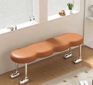 Taburete para poner zapatos de Internet Celebrity Ant, de lujo ligero, con asiento tapizado de alta gama, banco largo, taburete para probador - Product Image 1