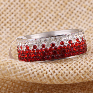 Stainless Steel <b>Titanium</b> <b>Ring</b> 8mm Pave Setting Gradient Color Unisex Fashion Jewelry Gift - Product Image 2