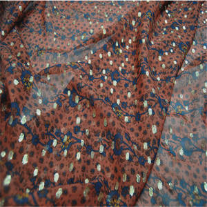 <span class=keywords><strong>Lurex</strong></span> 100% ผ้าไหมสำหรับผู้หญิงเสื้อผ้าเลดี้ขายร้อนส่วนลดกาแฟดอกไม้สีกาแฟผ้าไหมผ้าโลหะ - Product Image 3