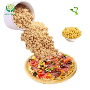 Grefood TVP HALAL Giấy Chứng Nhận Bán Buôn Protein Đậu Nành TVP Để Làm Xúc Xích Thực Phẩm Snack TVP Thịt Chay Kết Cấu Protein Đậu Nành