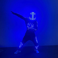 STARSHINING Robot kostum LED, Cosplay Robot berubah warna, kostum dansa bercahaya untuk pesta