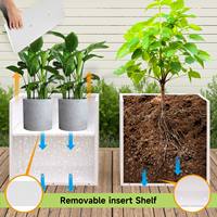 Jardinière vintage en acier galvanisé noir, imprimée sur mesure, écologique, durable, grande taille, pour jardin extérieur