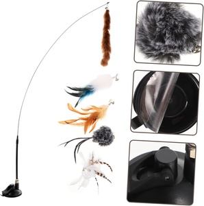 อุปกรณ์เสริมไม้ล่อแมว ขนนกธรรมชาติ ทนต่อการกัด ไม้ล่อแมว ของเล่นแมว - Product Image 3