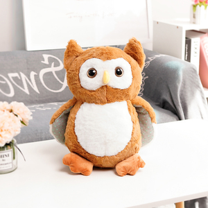 Almohada <span class=keywords><strong>de</strong></span> Peluche <span class=keywords><strong>de</strong></span> Búho <span class=keywords><strong>de</strong></span> 25 cm <span class=keywords><strong>de</strong></span> la Marca LD, Suave, Color Marrón/Café/Gris, Relleno <span class=keywords><strong>de</strong></span> Algodón PP, Bordado, Regalo - Product Image 6