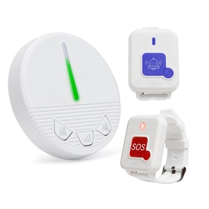 Système d'alerte médicale certifié CE avec 2 bracelets <span class=keywords><strong>SOS</strong></span> étanches pour les maisons de retraite, dispositif d'appel d'urgence - Product Image 1