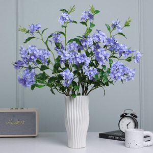 Arrangement floral artificiel Ruilisi en plumbago bleu, fleur en soie pour décoration intérieure et extérieure, mariage - Product Image 1