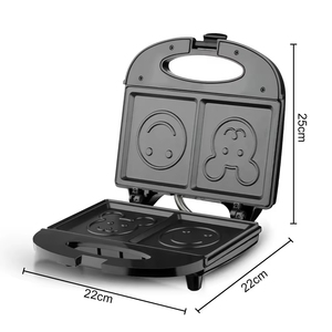 Máquina Eléctrica 6 en 1 para Desayunos: Panqueques, Donuts, Waffles, Panini y Sándwiches (2 Rebanadas) - Product Image 3