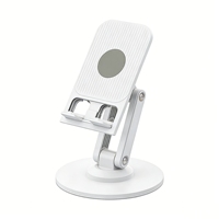 Support de téléphone de bureau, rotation à 360 degrés, réglable en hauteur, pliable, adapté aux téléphones et tablettes, pour le streaming en direct et l'apprentissage