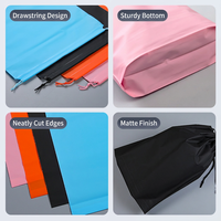 Sacs en plastique PE colorés avec cordon de serrage, sacs de rangement givrés pour vêtements, écharpes, chaussettes, cadeaux, vente en gros