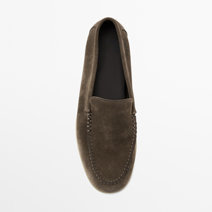 Spring/Autumn Genuine Leather <strong>Loafers</strong> With <strong>Rubber</strong> Outsole-Non-slip Comfort For Walking - Product Image 3