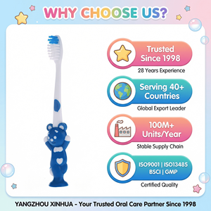 Brosse à dents enfant Ours mignon avec ventouse, design vertical, poils doux et délicats, sans BPA, pour l'hygiène buccale des tout-petits, ensemble <span class=keywords><strong>de</strong></span> brosses à dents OEM - Product Image 4