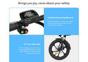 Bicicleta eléctrica de ciudad plegable KingSong <span class=keywords><strong>M2</strong></span> para adultos, de 250W Motor, 37V, 16 pulgadas, bicicleta eléctrica de cercanías - Product Image 5