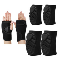 Ensemble de protections rembourrées pour genoux, coudes et poignets avec design en forme de dôme et sangles réglables pour le ski, le snowboard et le patinage