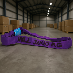 เชือกโพลีเอสเตอร์กลม 1000 กก. สายรัดยกสีม่วง - Product Image 3