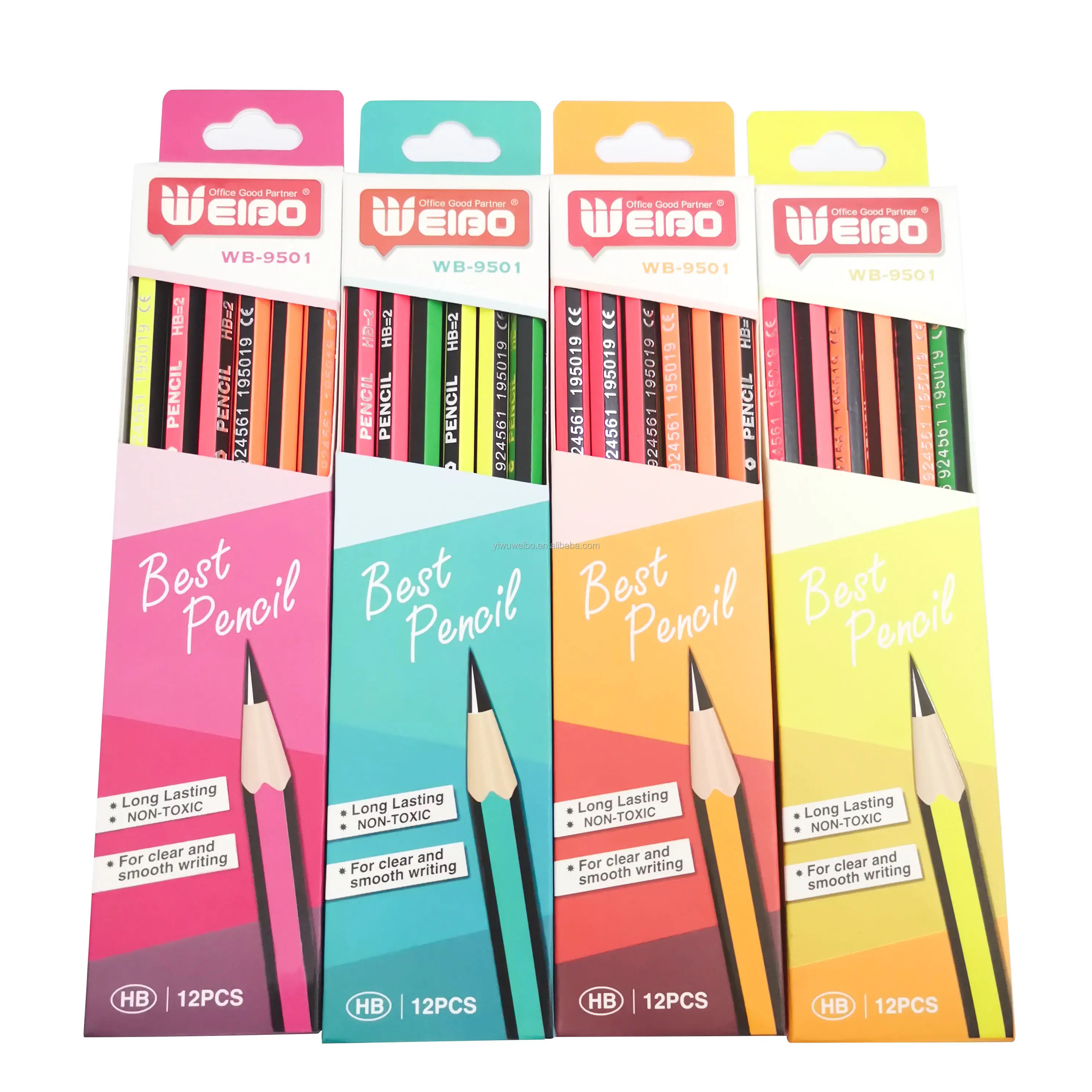 العلامة التجارية "ويبو" 12 قطعة/المجموعة Kawaii أقلام مع المطاط الرسم مجموعة أقلام رصاص قبل شحذ هدية للأطفال ممحاة أقلام هدية للأطفال