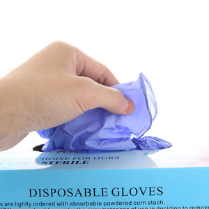 Gants en nitrile fins, doux et confortables, code L M S, violet, 50 pièces, pour la beauté, la coiffure, le nettoyage ménager - Product Image 2
