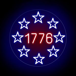 1776 USA God Bless Retro Amerikaanse 4 juli Patriottische LED Lichtreclame Onafhankelijkheidsdag Cadeau voor Man <span class=keywords><strong>Cave</strong></span> Kamer Bar Decoratie - Product Image 6