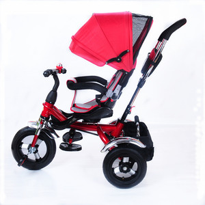 Vélo pour bébé pliable à pneus gonflables pour 2 ans Photos/Vélo à 3 roues avec barre de poussée/Vélo pour enfants 4 en 1 avec parapluie et panier arrière - Product Image 2