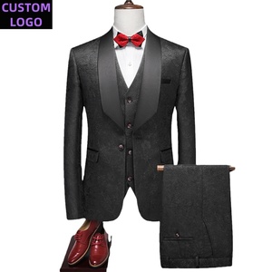 6XL男士礼服套装定制标志<span class=keywords><strong>3</strong></span>件修身加大码西装新郎婚礼舞会套装男士奢华 - Product Image 5