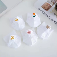 Chaussettes courtes blanches brodées de fleurs, en polyester doux et respirant, à coupe basse, pour l'école
