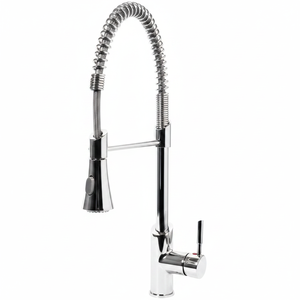 IN02 40 MM BRASS CARTRIDGE SINGLE WATER SAVING STAINLESS STEEL FLEXIBLE HOSES INDUSTRIAL SINK MIXER DECK <b>MOUNTED</b> METERED FAUCET - Product Image 2